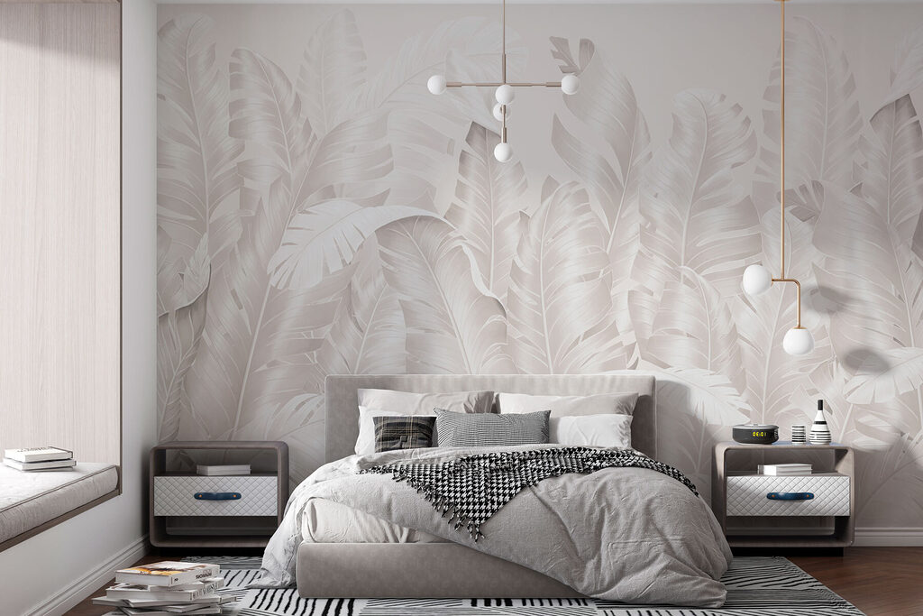 Witte palmbladeren dicht opeen — interieur 3