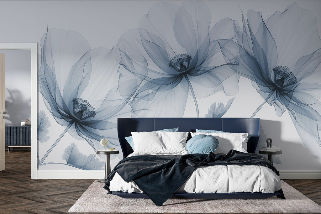 Drie bloemen vangen licht — interieur 2
