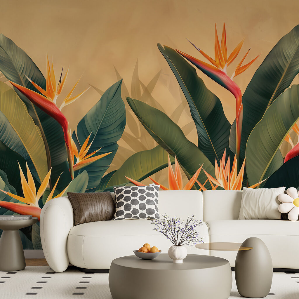Tropische bloemen tegen een zachte achtergrond — interieur 3
