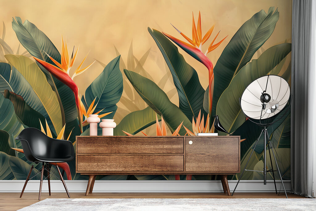 Tropische bloemen tegen een zachte achtergrond — interieur 4