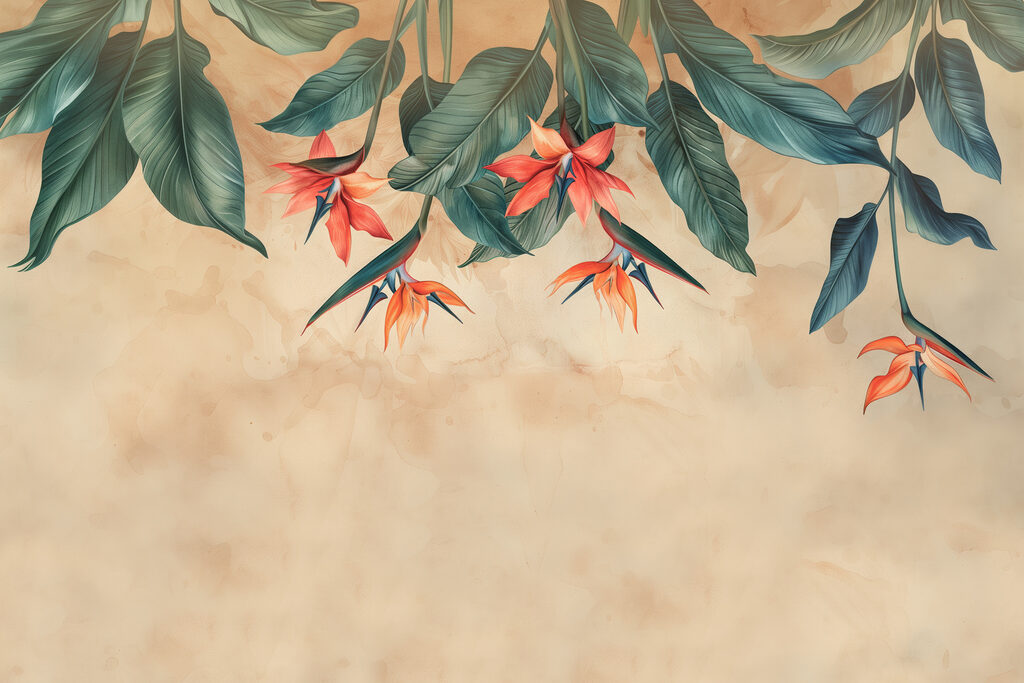 Paradijsbloemen hangen omlaag — volledig ontwerp