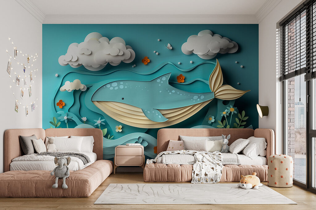 Walvis onder witte wolken — interieur 1