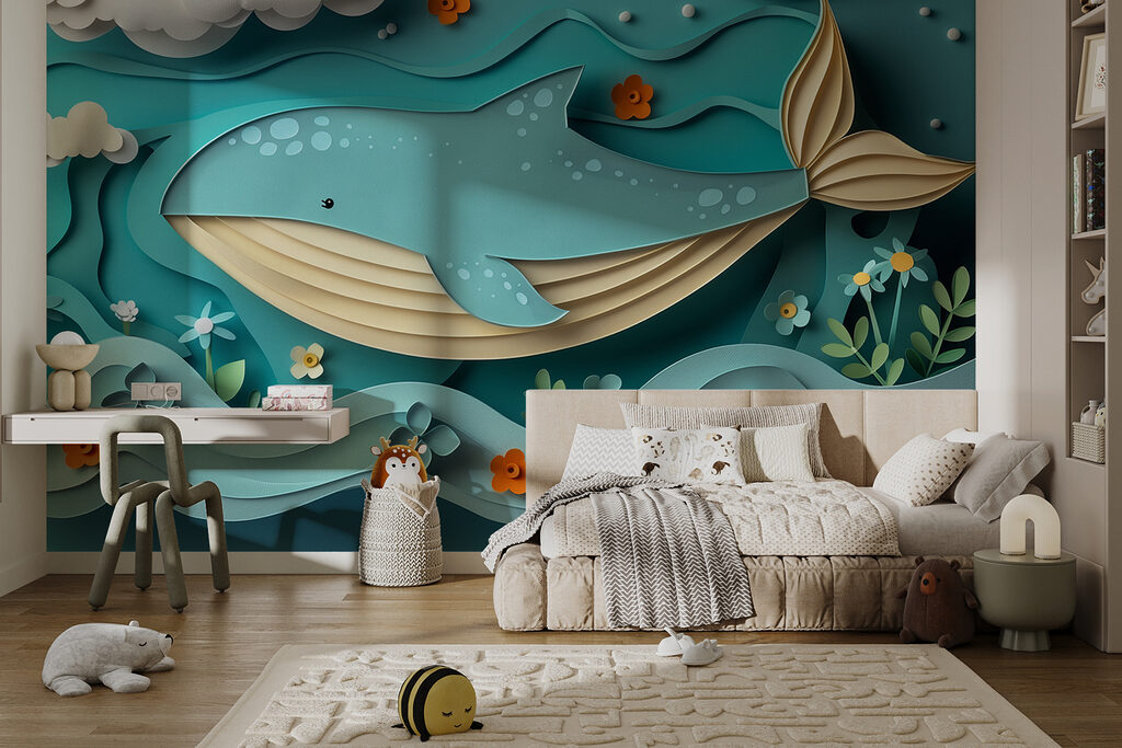 Walvis onder witte wolken — interieur 2