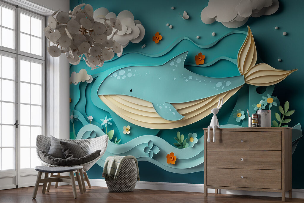 Walvis onder witte wolken — interieur 3
