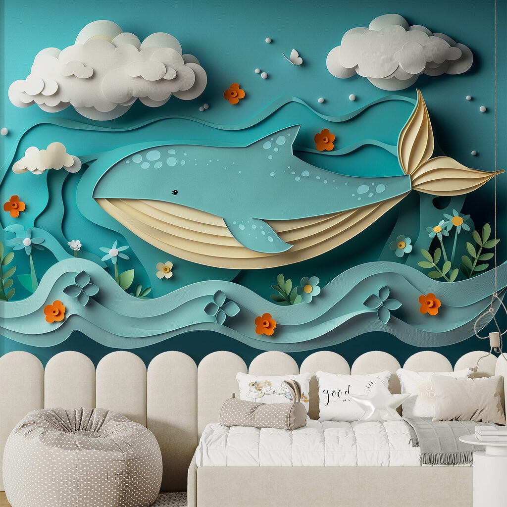 Walvis onder witte wolken — interieur 4