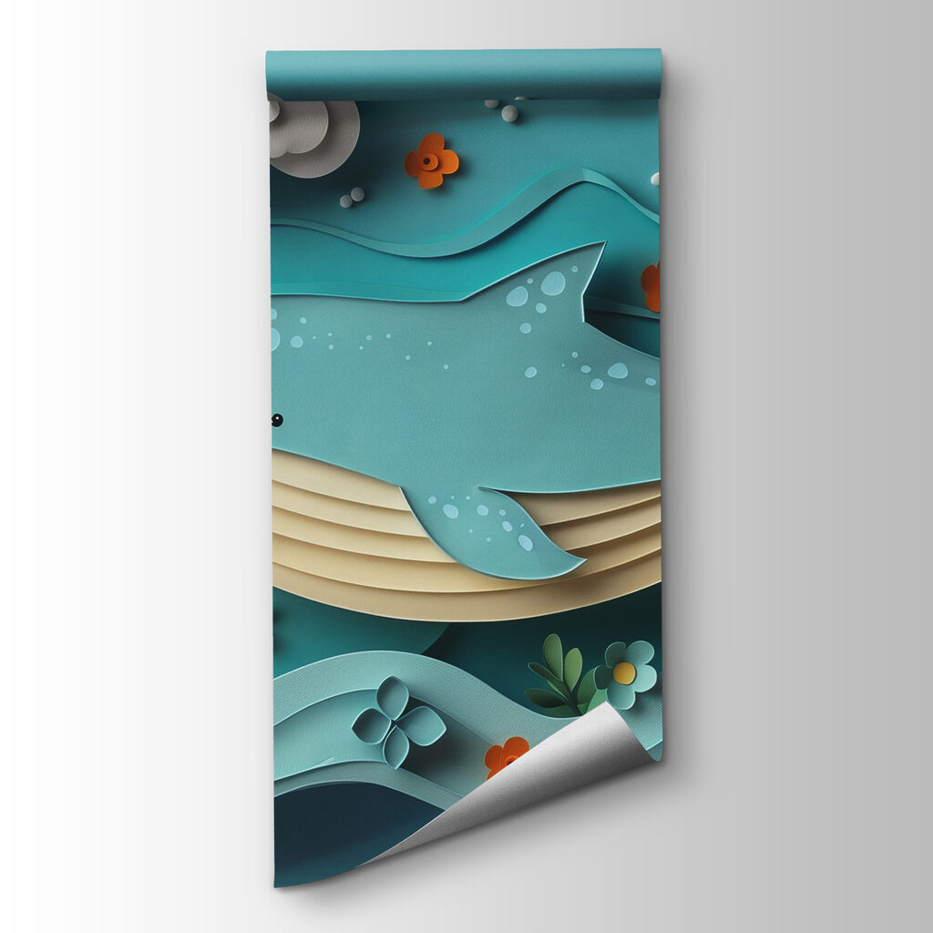 Walvis onder witte wolken — productweergave