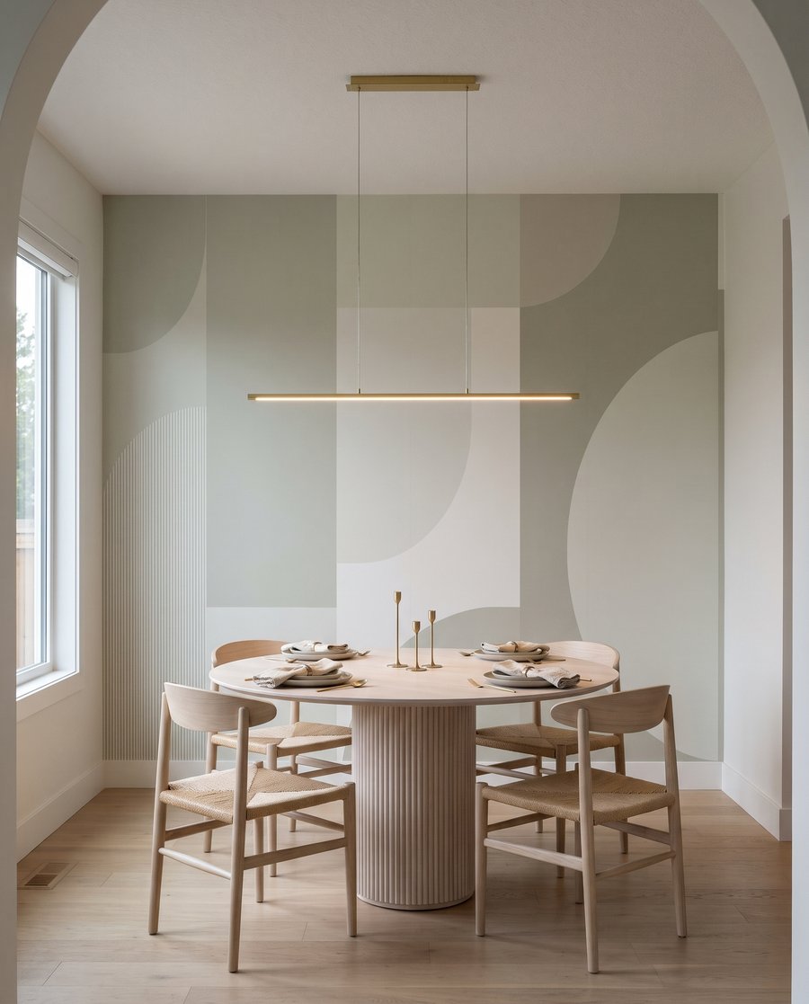 Ronde geometrie in bleekgroen — interieur 4
