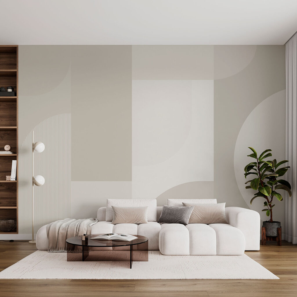 Subtiele vormen in ingetogen tinten in een interieur