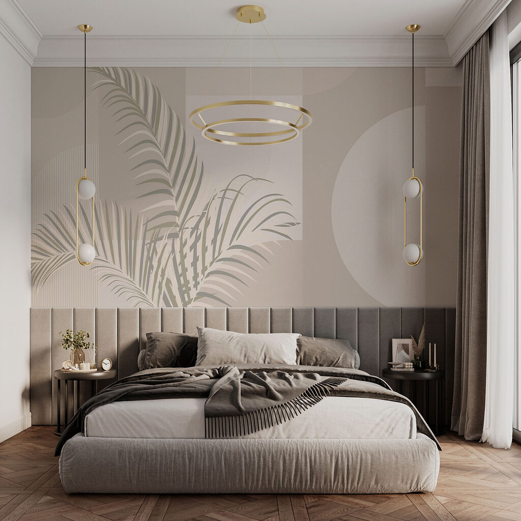 Palmveren boven ronde aardevormen — interieur 1