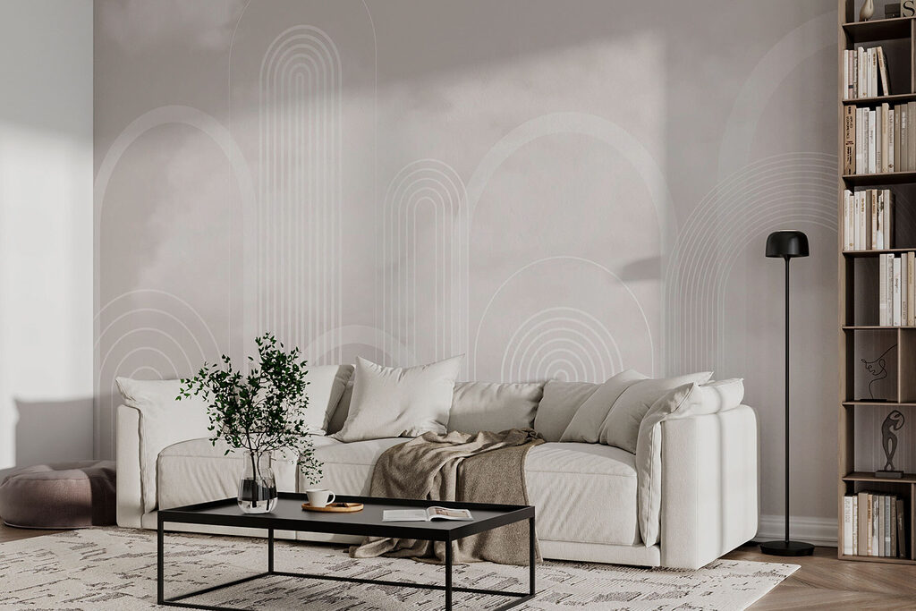 Wolkjes tussen witte booglijnen — interieur 1