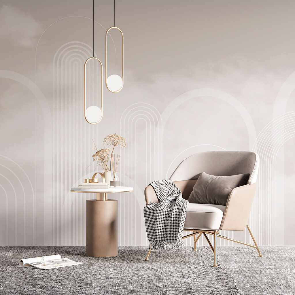 Wolkjes tussen witte booglijnen — interieur 2