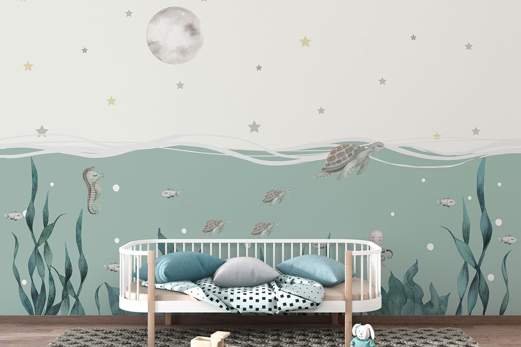 Zeewier en zeepaardjes onder water — interieur 3