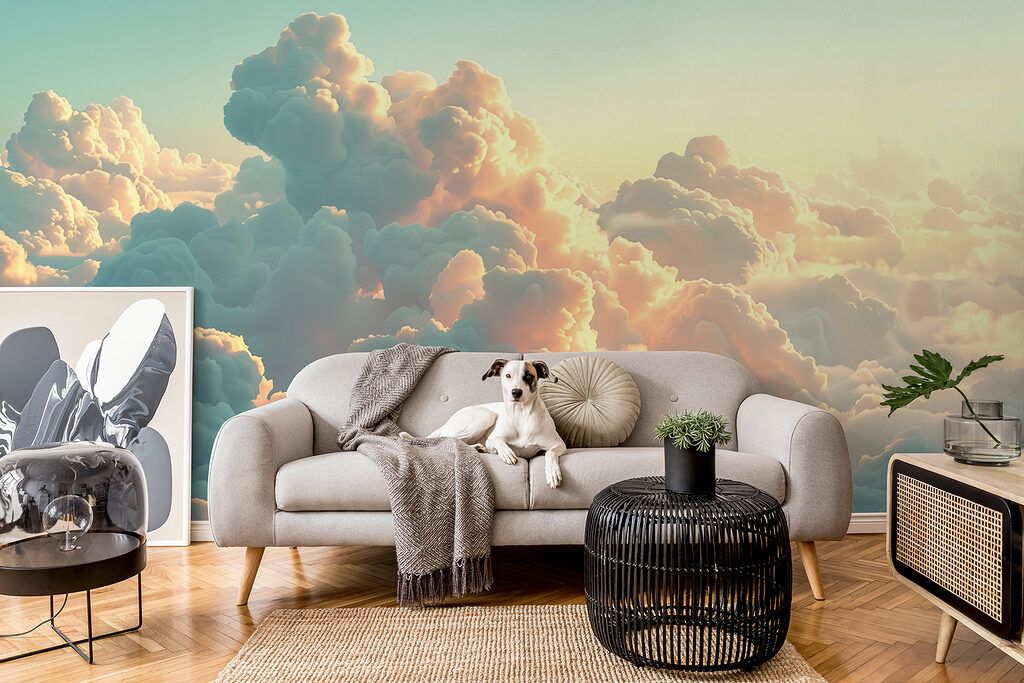 Turquoise wolken vangen avondgloed — interieur 4