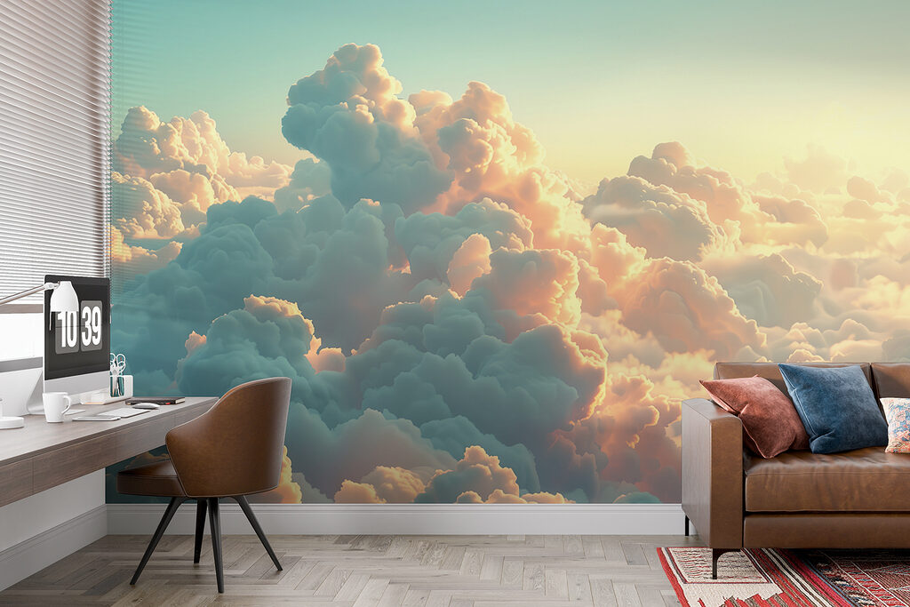 Turquoise wolken vangen avondgloed — interieur 5