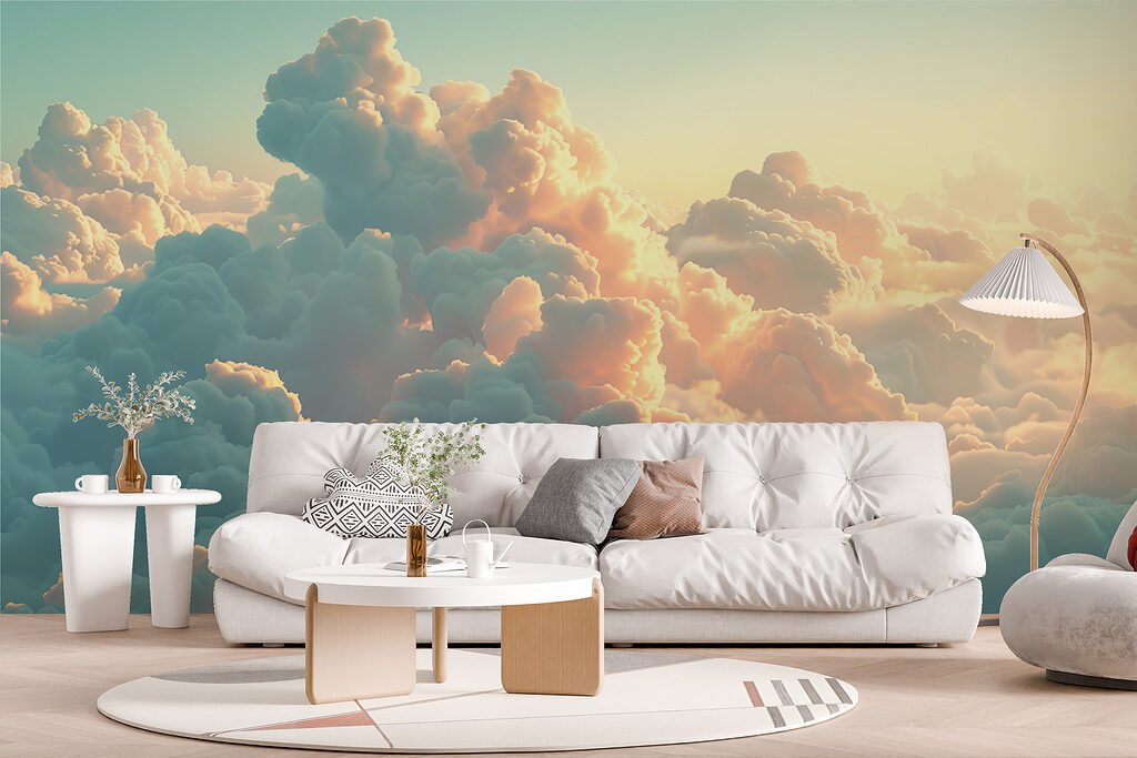 Turquoise wolken vangen avondgloed — interieur 6