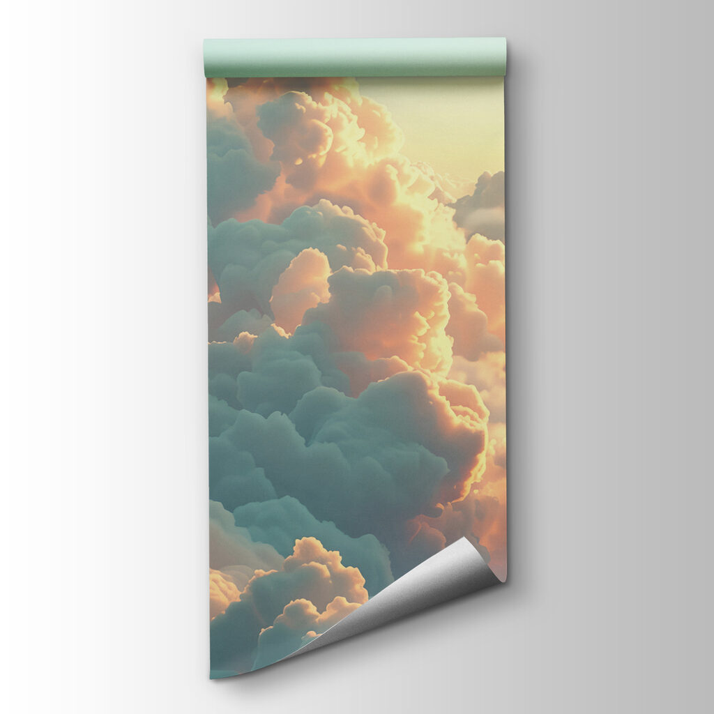 Turquoise wolken vangen avondgloed — productweergave