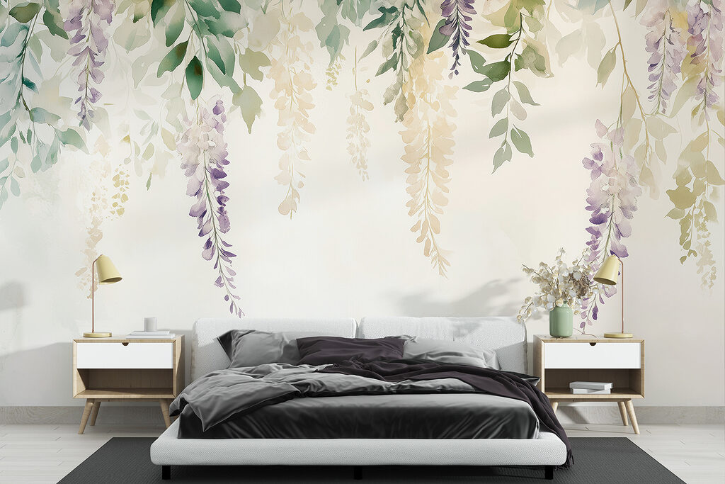 Hangende bloesem met lilatrossen — interieur 1