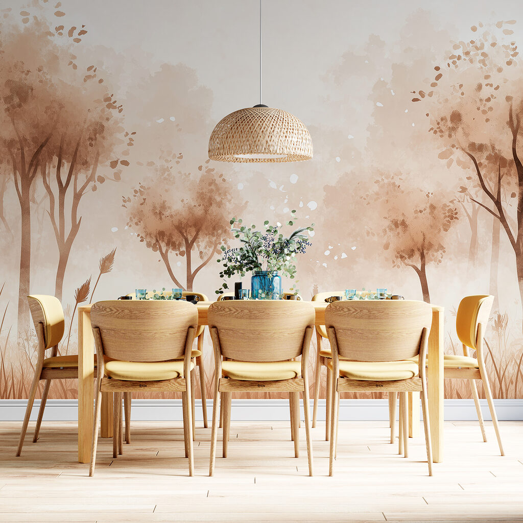 Slanke bomen in zandnevel — interieur 4