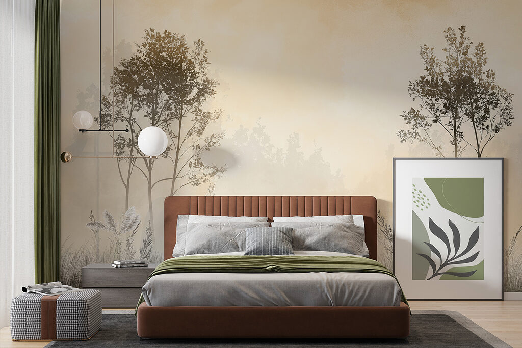 Twee bomen boven grassen — interieur 1