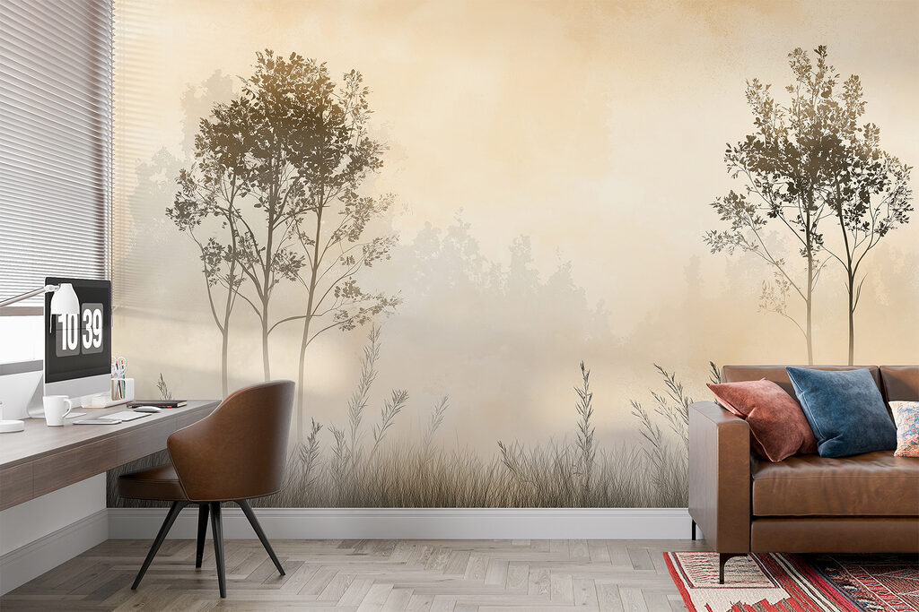 Twee bomen boven grassen — interieur 4