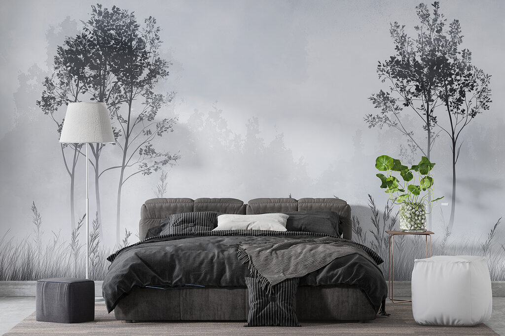 Twee boompjes boven gras — interieur 2