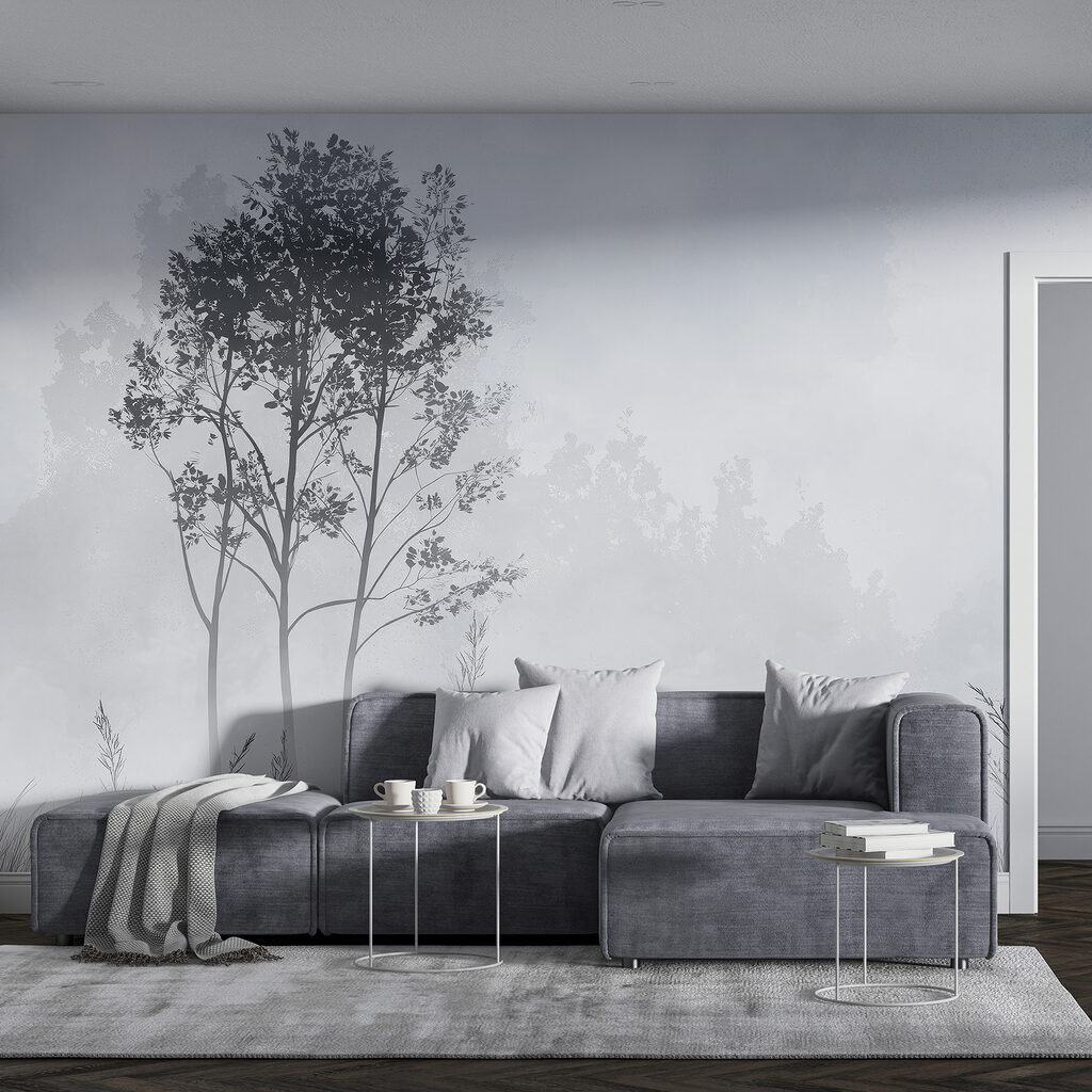 Twee boompjes boven gras — interieur 3