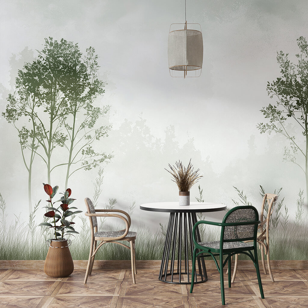 Twee boompjes boven gras — interieur 3
