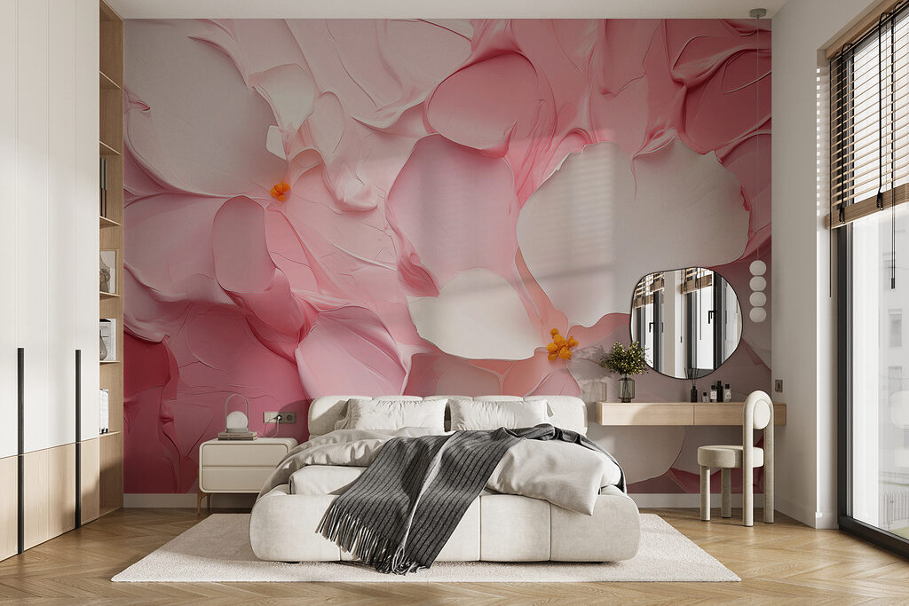 Bloemen in roze verfplooien — interieur 1