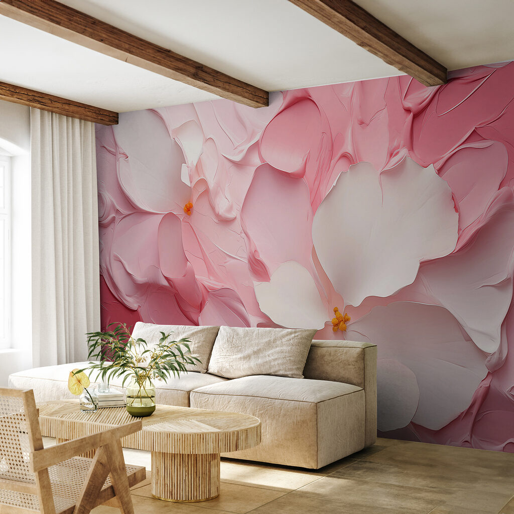 Bloemen in roze verfplooien — interieur 2
