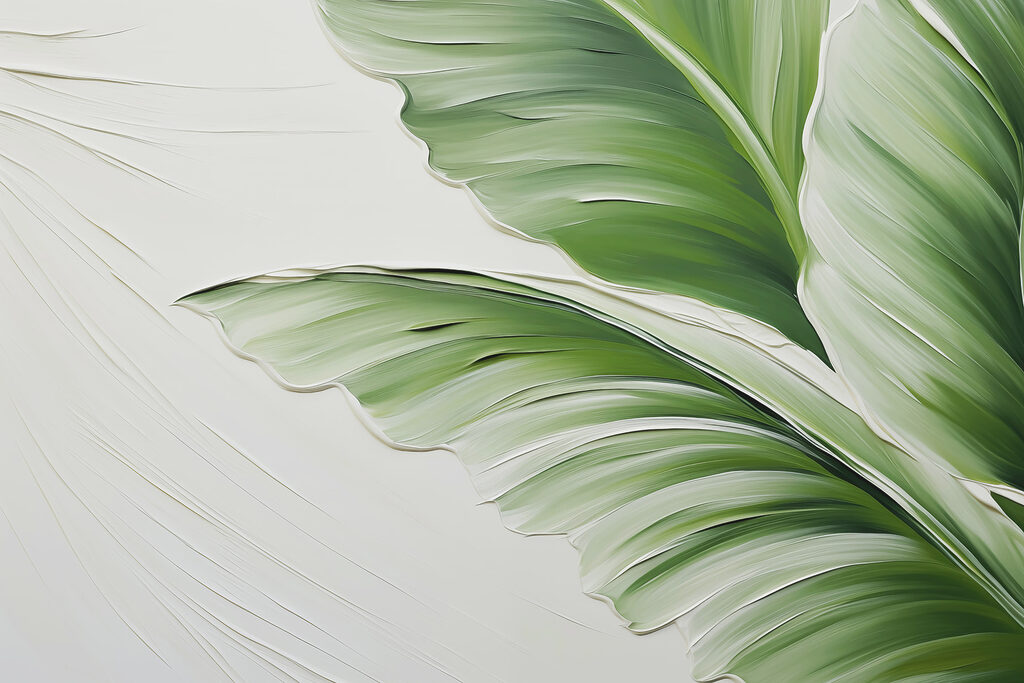 Groen blad met plooien — volledig ontwerp