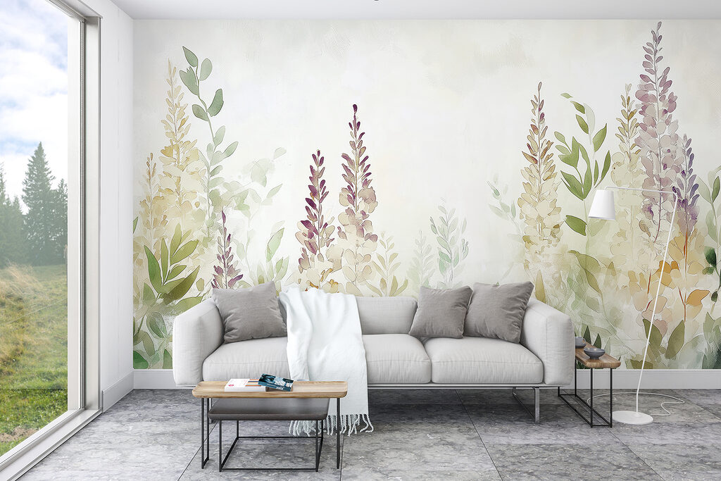 Lila bloemaren tussen bladeren — interieur 3