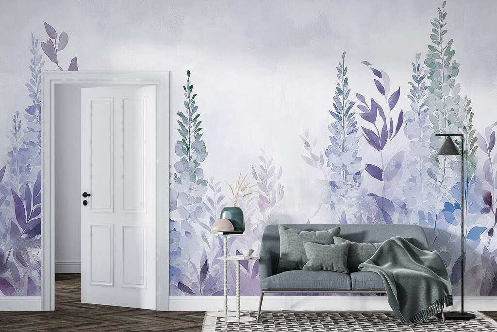 Lila bladeren groeien omhoog — interieur 2
