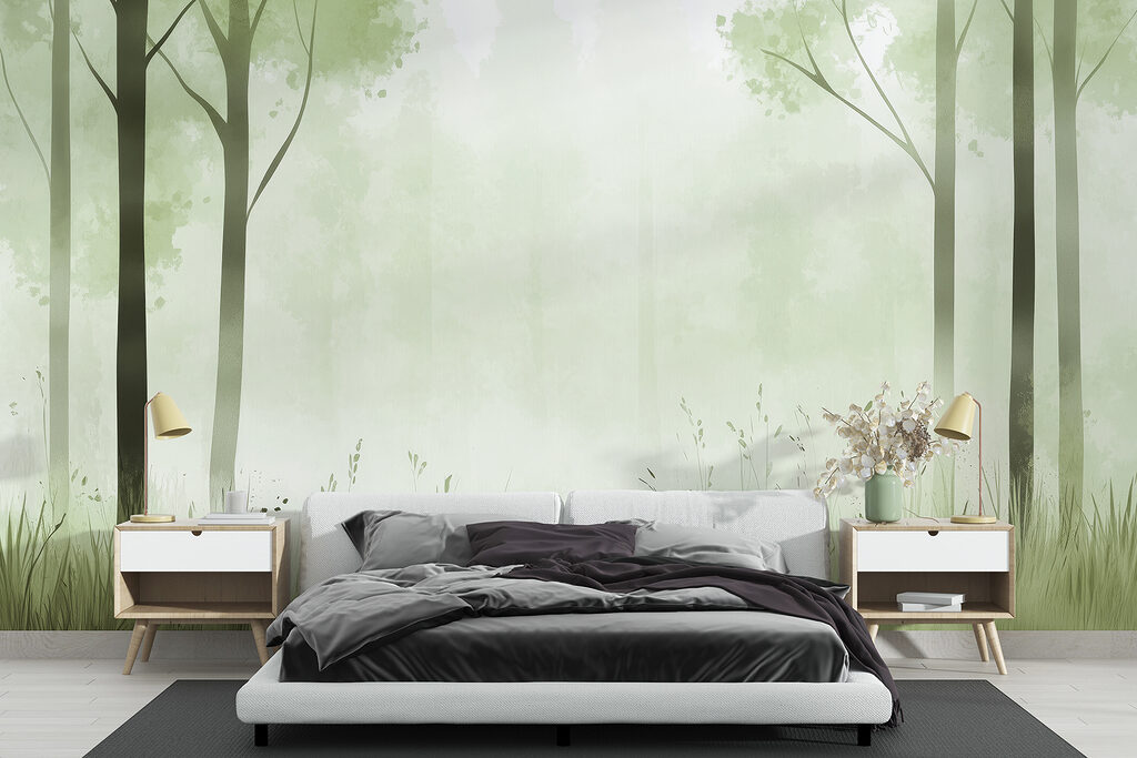 Bosrand met hoge stammen — interieur 1