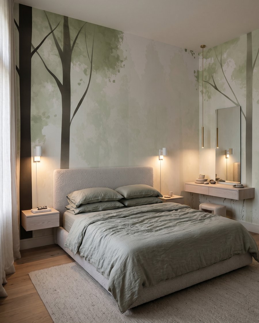 Bosrand met hoge stammen — interieur 2