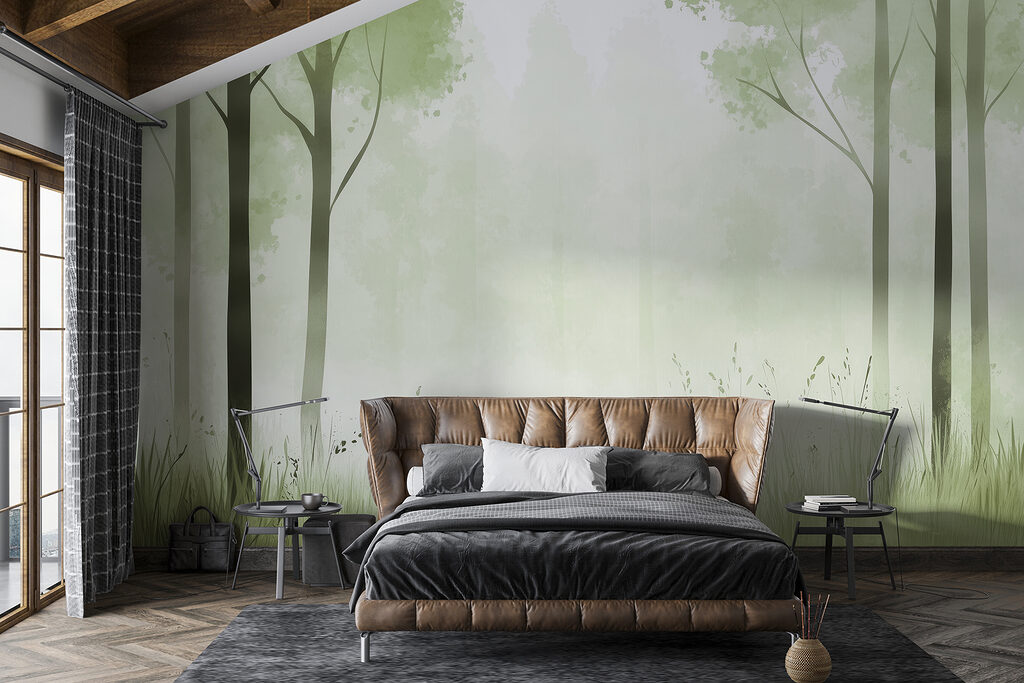 Bosrand met hoge stammen — interieur 2