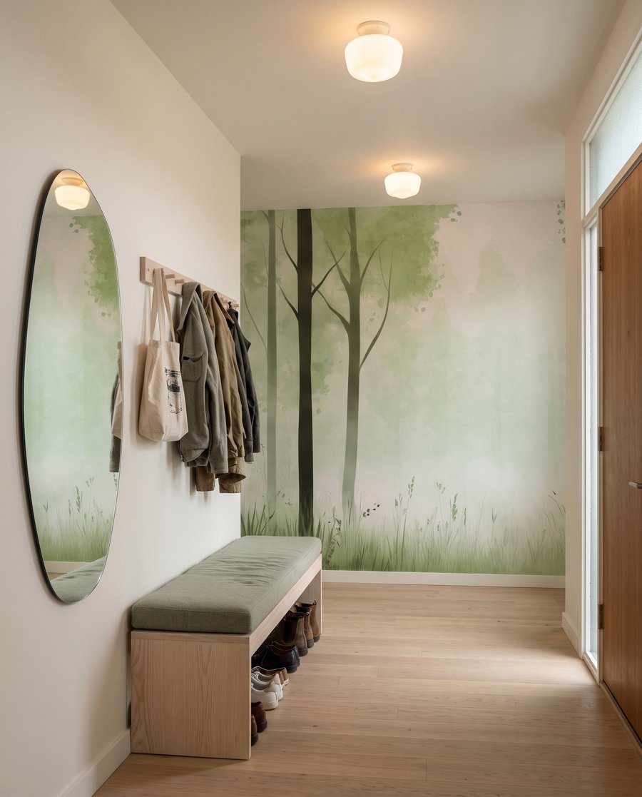 Bosrand met hoge stammen — interieur 3