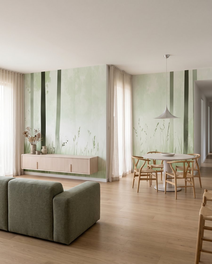 Bosrand met hoge stammen — interieur 4