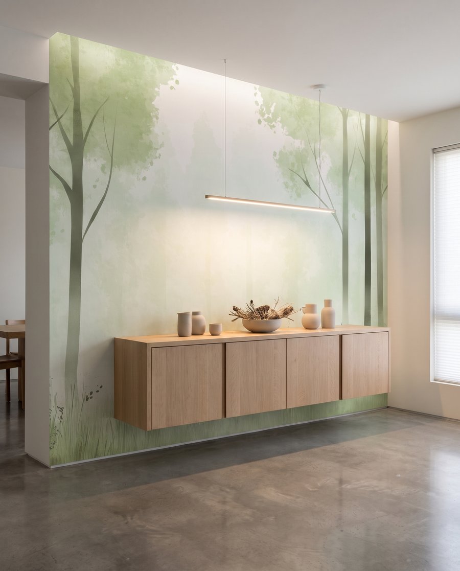 Bosrand met hoge stammen — interieur 5