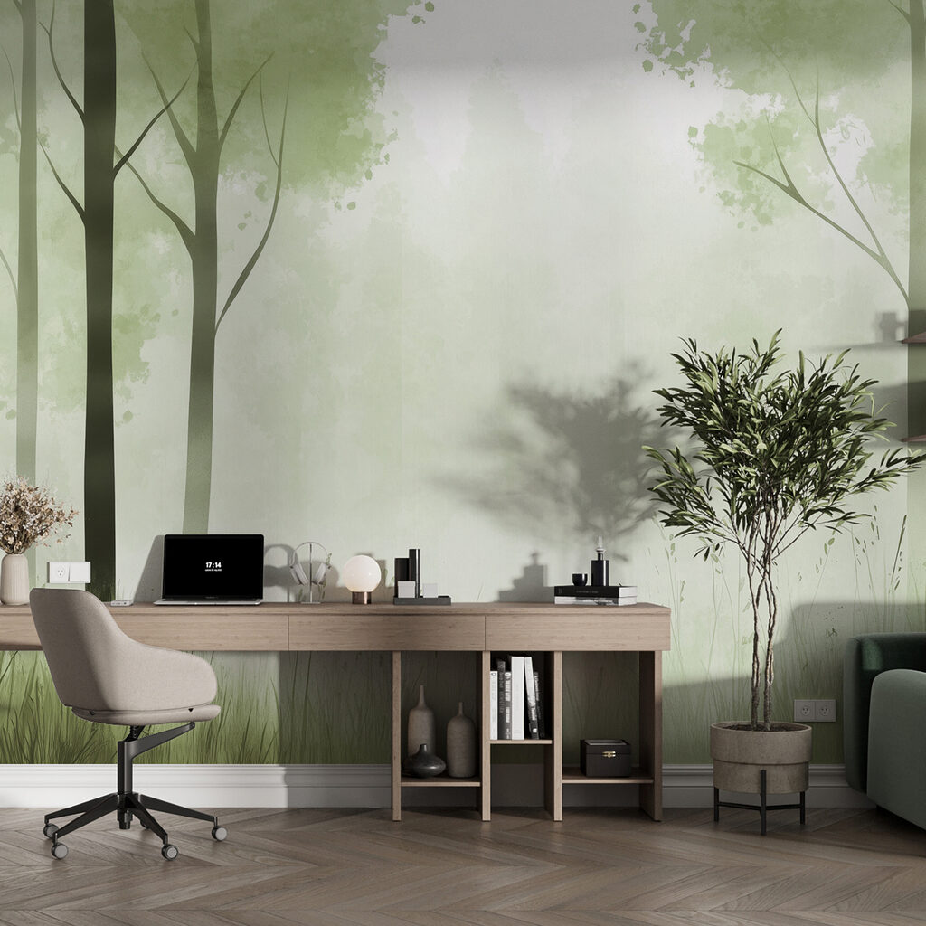 Bosrand met hoge stammen — interieur 4