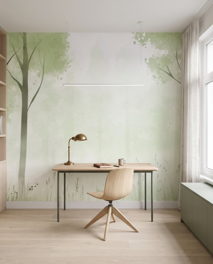 Bosrand met hoge stammen — interieur 6