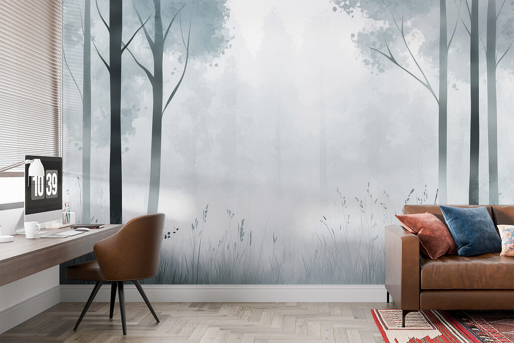 Bosrand met hoge stammen — interieur 4