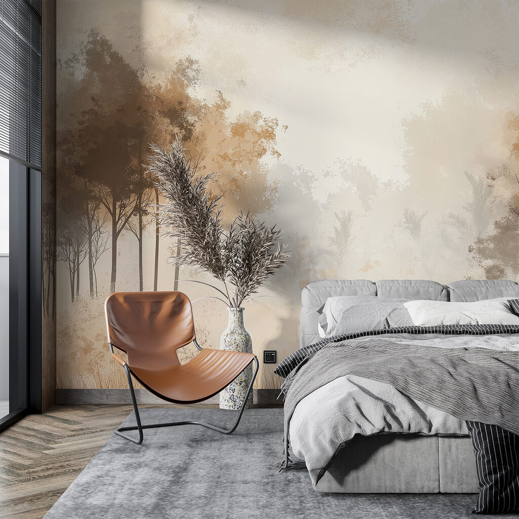 Bomen langs een nevelweide — interieur 2