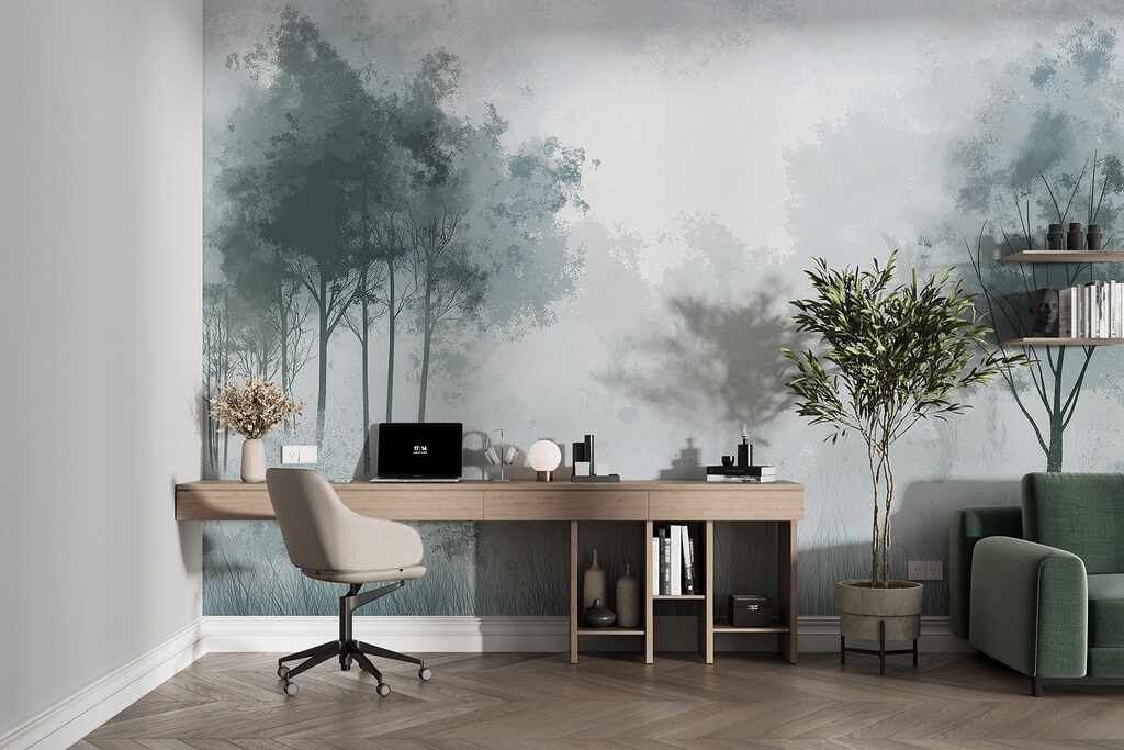 Boomgroepjes langs stille grasranden — interieur 4