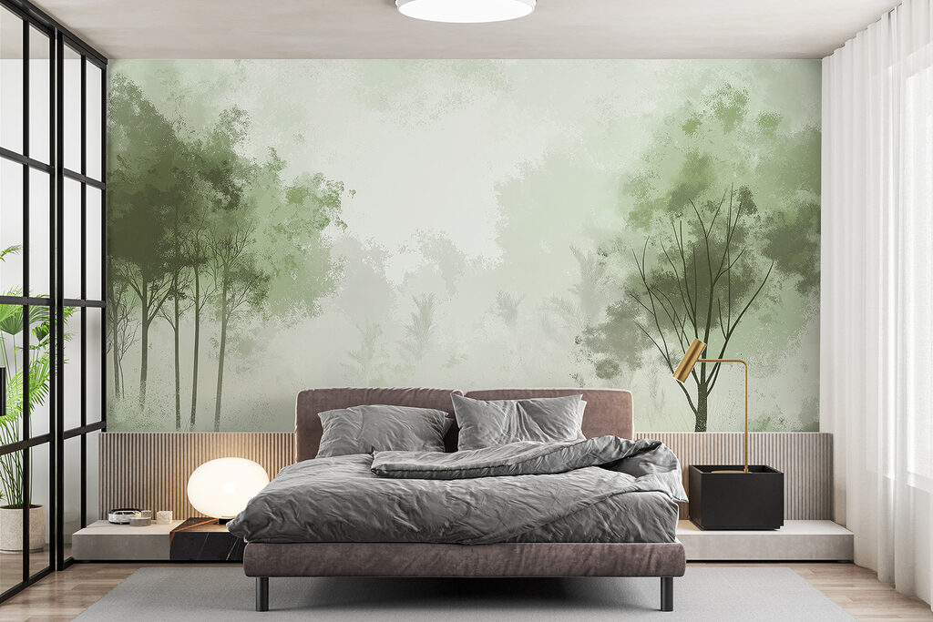 Boomgroepjes langs stille grasranden — interieur 1