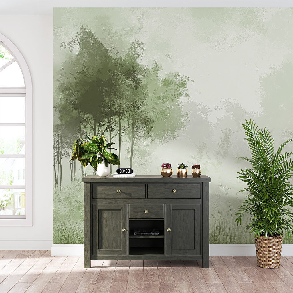 Boomgroepjes langs stille grasranden — interieur 2