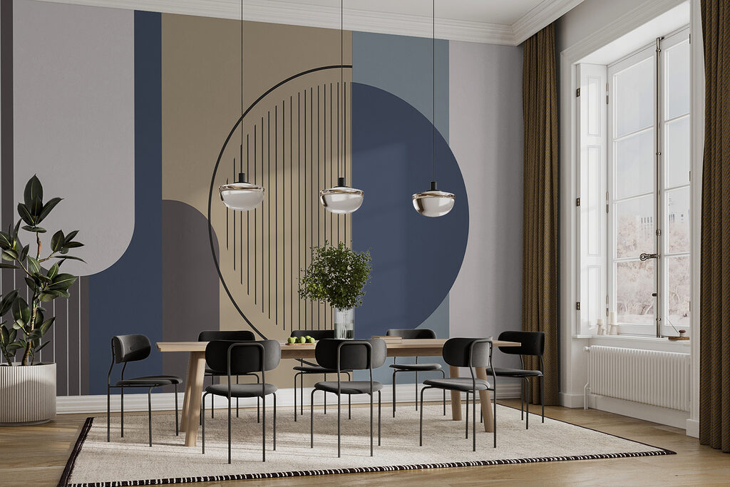Cirkel tussen lange kleurbanen — interieur 2