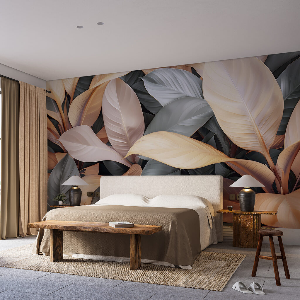 Elegante bladeren in zachte tinten — interieur 2