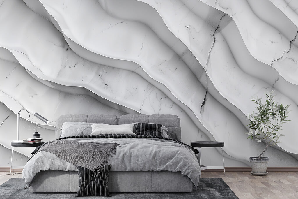 Witte lagen met grijsaders — interieur 1