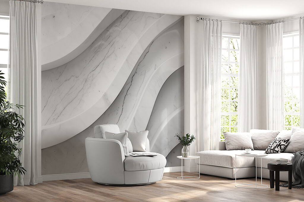 Witte golflagen met aders — interieur 2