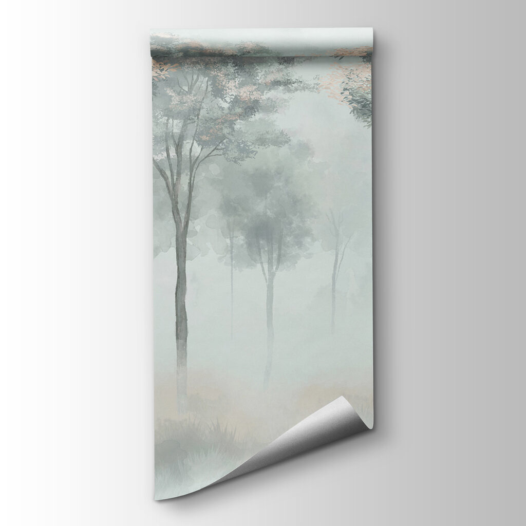 Slanke bomen in blauwgroen — productweergave